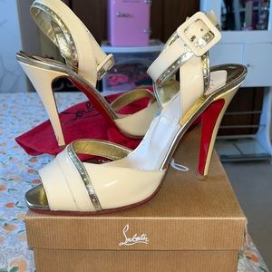 Christian louboutin Escatin 100 Patent Calf CN40 Bone334/Platon2